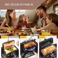 Tigaie pentru copt sandwich 4 in 1, antiaderenta, aluminiu, lemn
