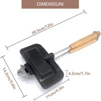 Tigaie pentru copt sandwich 4 in 1, antiaderenta, aluminiu, lemn
