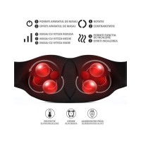 Aparat de masaj si relaxare Shiatsu, role circulare, incalzire, 24W