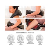 Aparat de masaj si relaxare Shiatsu, role circulare, incalzire, 24W