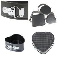 Set 3 Tavi de copt, Otel Carbon, Forma Inima, Rotunda, Patrata, Negru