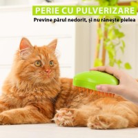 Perie 3 in 1 multifunctionala pentru animale de companie, cu aburi
