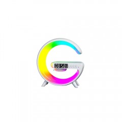 Lampa decorativa multifunctionala, incarcare wireless, ceas, alarma, boxa bluetooth, lumini RGB