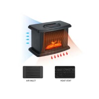 Aeroterma electrica, tip semineu, incalzire instant, 1000w, 22.3x12.5x14.5 cm, telecomanda inclusa