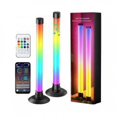 Set 2 lampi RGB, bare luminoase inteligente, sincronizare sunet, jocuri de lumini, lumina ambientala
