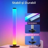 Set 2 lampi RGB, bare luminoase inteligente, sincronizare sunet, jocuri de lumini, lumina ambientala