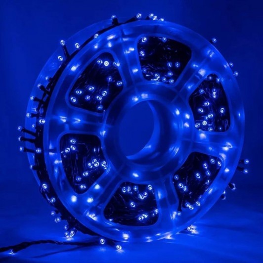 Instalatie luminoasa de Craciun, rola bec diamant, 480 de leduri albastre, 100 metri