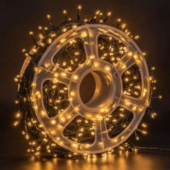 Instalatie luminoasa de Craciun, rola bec diamant, 480 de leduri alb-cald, 100 metri