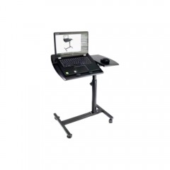Masa reglabila pentru laptop, suport pentru mouse, 4 roti cu frana. cadru metalic