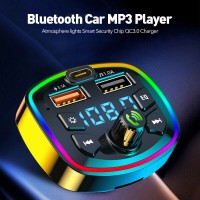 Modulator FM, Bluetooth 5.0, Incarcare Rapida 3.1A, Lumini RGB, Afisaj Digital, Suport Card