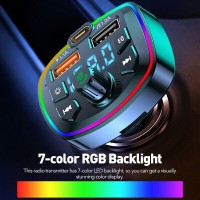 Modulator FM, Bluetooth 5.0, Incarcare Rapida 3.1A, Lumini RGB, Afisaj Digital, Suport Card