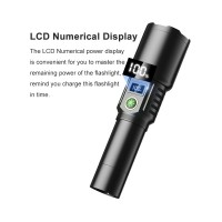 Lanterna tactica foarte puternica LED 20W, 6500 lumeni, acumulator, display Lanterna tactica foarte puternica LED 20W, 6500 lumeni, acumulator, display