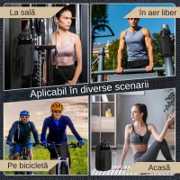 Geanta pentru sala cu prindere magnetica, compartiment pentru sticla de apa, buzunar cu fermoar