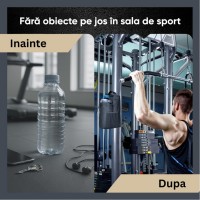 Geanta pentru sala cu prindere magnetica, compartiment pentru sticla de apa, buzunar cu fermoar