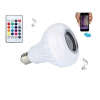 Bec LED RGB cu difuzor Bluetooth, E27, 4 moduri de iluminare, alb