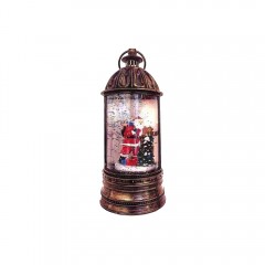 Felinar Craciun, Scene Iarna, Efect Ninsoare, Muzica, Iluminare LED Calda, Masa, Birou, Unibox