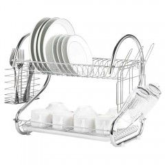 Scurgator Vase, Inox, 2 Niveluri, Tava Colectare Plastic, Argintiu, Latime 40 cm, Unibox Scurgator Vase, Inox, 2 Niveluri, Tava Colectare Plastic, Argintiu, Latime 40 cm, Unibox