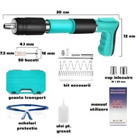 Pistol Cuie Manual, Fixare Beton, Lemn, Fier, 5 Trepte, Cuie 27mm, Set 50 Cuie Incluse, Unibox Pistol Cuie Manual, Fixare Beton, Lemn, Fier, 5 Trepte, Cuie 27mm, Set 50 Cuie Incluse, Unibox
