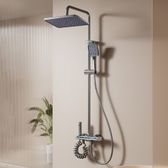 Set Coloana Dus Digital, Termostat, LED, Afisaj Temperatura, 4 Functii, Tip Ploaie, Grafit, Unibox Set Coloana Dus Digital, Termostat, LED, Afisaj Temperatura, 4 Functii, Tip Ploaie, Grafit, Unibox