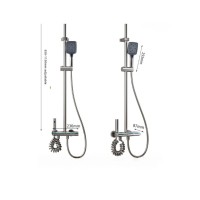 Set Coloana Dus Digital, Termostat, LED, Afisaj Temperatura, 4 Functii, Tip Ploaie, Grafit, Unibox Set Coloana Dus Digital, Termostat, LED, Afisaj Temperatura, 4 Functii, Tip Ploaie, Grafit, Unibox