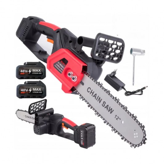 Drujba Electrica, Lant 12 Inchi, 2 Acumulatori Litiu 48V, 4800RPM, Lama 305mm, Unibox Drujba Electrica, Lant 12 Inchi, 2 Acumulatori Litiu 48V, 4800RPM, Lama 305mm, Unibox