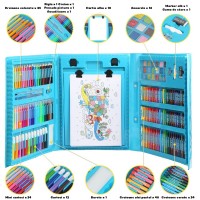 Set Pictura si Desen 208 Piese, Tip Servieta, Organizare, Copii 3-12 Ani, Set Complet, Albastru/Roz Set Pictura si Desen 208 Piese, Tip Servieta, Organizare, Copii 3-12 Ani, Set Complet, Albastru/Roz