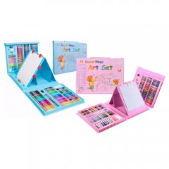 Set Pictura si Desen 208 Piese, Tip Servieta, Organizare, Copii 3-12 Ani, Set Complet, Albastru/Roz Set Pictura si Desen 208 Piese, Tip Servieta, Organizare, Copii 3-12 Ani, Set Complet, Albastru/Roz