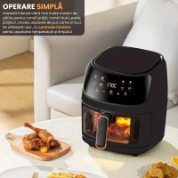 Air Fryer, friteuza cu aer cald, 8l, 2400W, afisaj digital, control tactil Air Fryer, friteuza cu aer cald, 8l, 2400W, afisaj digital, control tactil