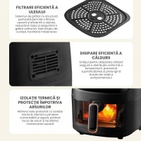 Air Fryer, friteuza cu aer cald, 8l, 2400W, afisaj digital, control tactil Air Fryer, friteuza cu aer cald, 8l, 2400W, afisaj digital, control tactil