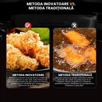 Air Fryer, friteuza cu aer cald, 8l, 2400W, afisaj digital, control tactil Air Fryer, friteuza cu aer cald, 8l, 2400W, afisaj digital, control tactil