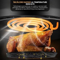 Air Fryer, friteuza cu aer cald, 8l, 2400W, afisaj digital, control tactil Air Fryer, friteuza cu aer cald, 8l, 2400W, afisaj digital, control tactil