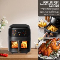 Air Fryer, friteuza cu aer cald, 8l, 2400W, afisaj digital, control tactil Air Fryer, friteuza cu aer cald, 8l, 2400W, afisaj digital, control tactil