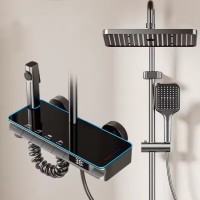 Set Coloana Dus Premium, Butoane Piano, Afisaj LED, 4 Functii, Robinet Ascuns, Tip Ploaie 360 Set Coloana Dus Premium, Butoane Piano, Afisaj LED, 4 Functii, Robinet Ascuns, Tip Ploaie 360