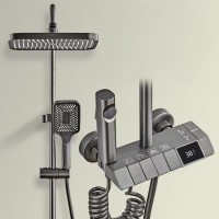 Set Coloana Dus, Afisaj Temperatura, LED Digital, 4 Functii Piano, Tip Ploaie, Design Modern Set Coloana Dus, Afisaj Temperatura, LED Digital, 4 Functii Piano, Tip Ploaie, Design Modern