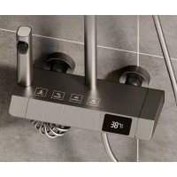 Set Coloana Dus, Afisaj Temperatura, LED Digital, 4 Functii Piano, Tip Ploaie, Design Modern Set Coloana Dus, Afisaj Temperatura, LED Digital, 4 Functii Piano, Tip Ploaie, Design Modern