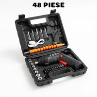 Surubelnita cu Acumulator 3.6V, 48 Accesorii, Baterie 1300 mAh, 220 RPM Surubelnita cu Acumulator 3.6V, 48 Accesorii, Baterie 1300 mAh, 220 RPM