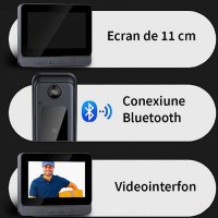 Sonerie Video Inteligenta, Bluetooth, Night Vision, Interfon HD 8MP, Unghi 170 Grade, Fara Cabluri Sonerie Video Inteligenta, Bluetooth, Night Vision, Interfon HD 8MP, Unghi 170 Grade, Fara Cabluri