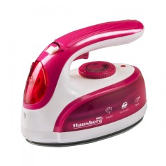 Fier calcat de voiaj HB-7910RS, 800-1000W, rezervor de apa 50ml, Rosu-Alb