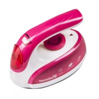 Fier calcat de voiaj HB-7910RS, 800-1000W, rezervor de apa 50ml, Rosu-Alb