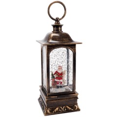 Felinar Craciun, Scene Iarna, Efect Ninsoare, Muzica, Iluminare LED Calda, Masa, Birou, Unibox