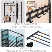 Organizator Incaltaminte, Cuier Haine, 5 Polite, Metalic, 168x30x60 cm, Spatiu Depozitare, Argintiu