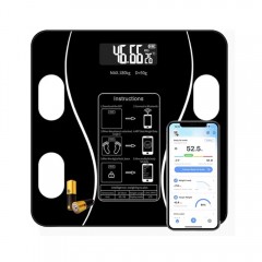 Cantar de Baie Smart cu Analiza Corporala si Bluetooth, Termometru, Ecran LCD, Negru, Maxim 180kg