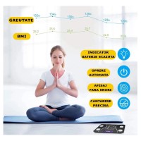 Cantar de Baie Smart cu Analiza Corporala si Bluetooth, Termometru, Ecran LCD, Negru, Maxim 180kg