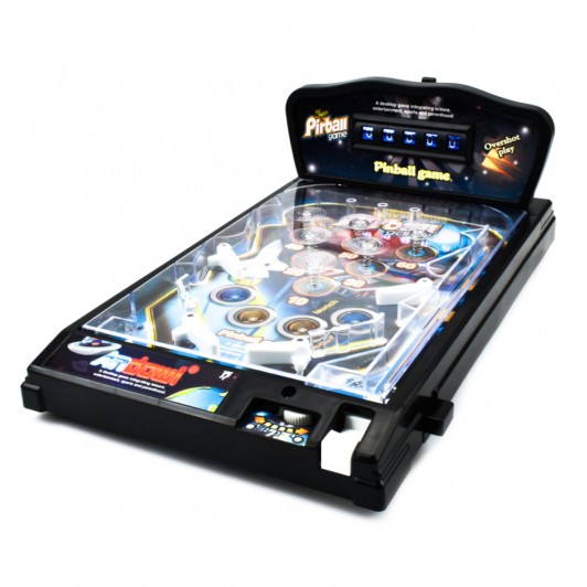 Joc Electronic de Pinball cu Afisaj Digital, Lumini LED si Sunete, 42cm, 4 Rachete, Negru