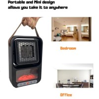 Mini Aeroterma de Birou cu Efect de Semineu, 500W, Rotire la 360 Grade, Portabila si Compacta