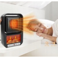 Mini Aeroterma de Birou cu Efect de Semineu, 500W, Rotire la 360 Grade, Portabila si Compacta