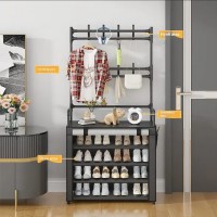 Organizator Incaltaminte, Cuier, 171 cm Inaltime, 4 Rafturi, 12 Perechi, 8 Carlige, PVC