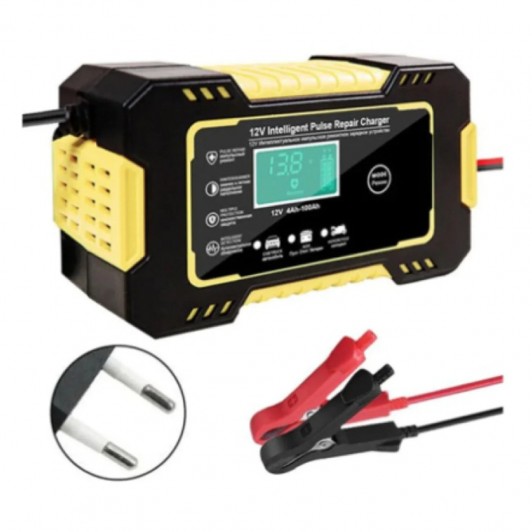 Redresor Auto 12V, Incarcator cu Functie Reparare, Afisaj LED, Cleme Crocodil