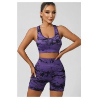 Set pentru Femei, Bustiera si Pantaloni Scurti pentru Fitness si Activitati Fizice, Uscare Rapida Set pentru Femei, Bustiera si Pantaloni Scurti pentru Fitness si Activitati Fizice, Uscare Rapida