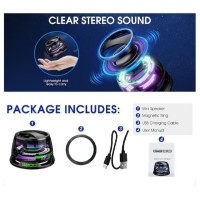 Boxa Portabila cu Bluetooth, 5W, Prindere MagSafe si Inel Magnetic, Suport Telefon 2 in 1, RGB